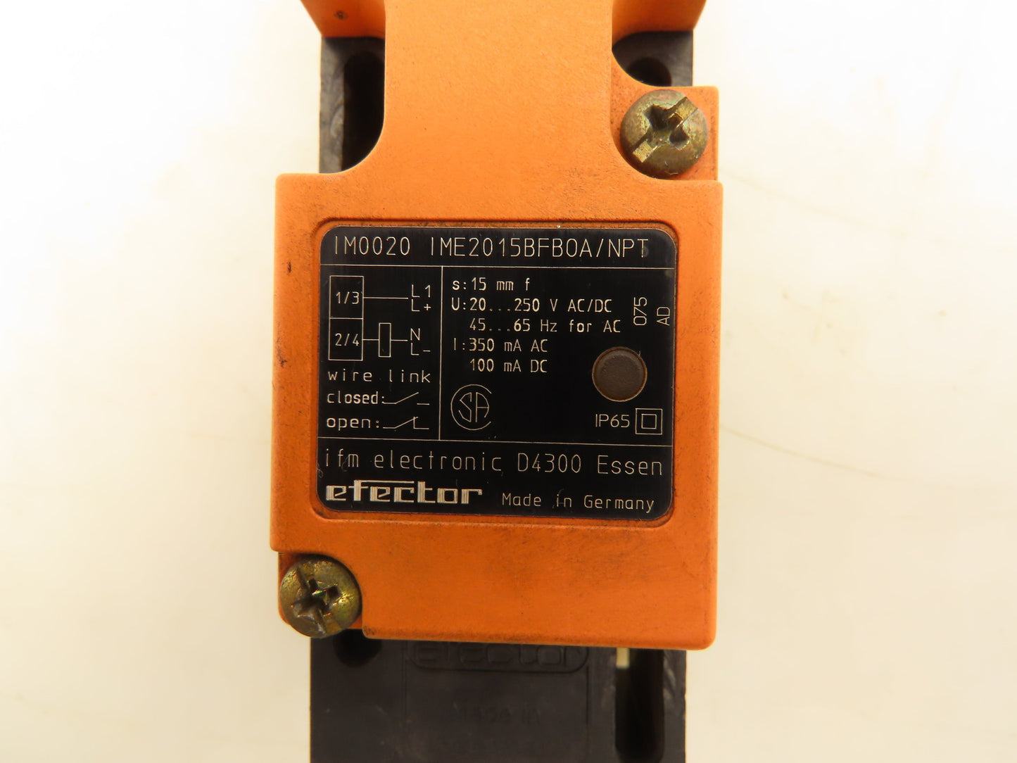 IFM Efector IME2015BFB0A/NPT Inductive Proximity Sensor Switch 15mm Range