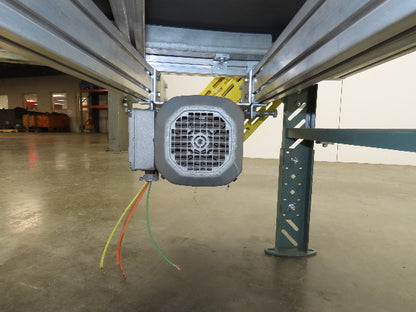 45° RH Curve Slider Bed Conveyor 28" Belt High-Speed 520 FPM Belt Drive 460V 3PH