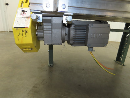 45° RH Curve Slider Bed Conveyor 28" Belt High-Speed 520 FPM Belt Drive 460V 3PH