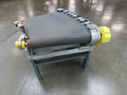 45° RH Curve Slider Bed Conveyor 28" Belt High-Speed 520 FPM Belt Drive 460V 3PH