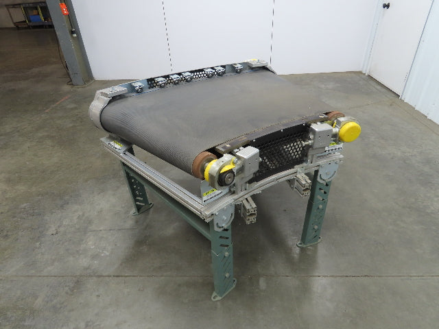 45° RH Curve Slider Bed Conveyor 28" Belt High-Speed 520 FPM Belt Drive 460V 3PH