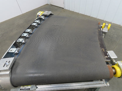 45° RH Curve Slider Bed Conveyor 28" Belt High-Speed 520 FPM Belt Drive 460V 3PH