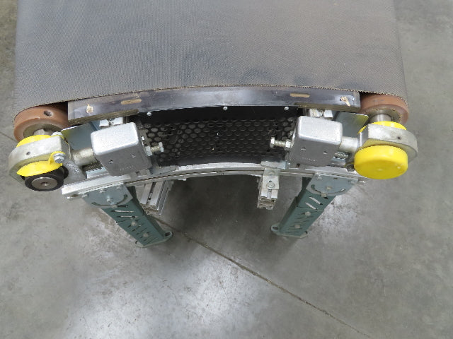 45° RH Curve Slider Bed Conveyor 28" Belt High-Speed 520 FPM Belt Drive 460V 3PH