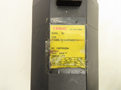 Fanuc A06B-0512-B504 AC Servo Motor 2000 RPM 3PH Pulse Coder A860-0315-T101
