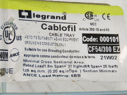 Legrand Cablofil CF54/300 EZ Wire Mesh Cable Tray 12"x2"x 8'L