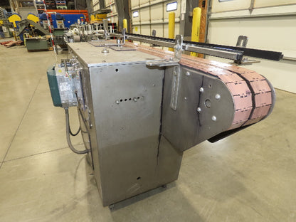 64" Tabletop 3" Double Belt Bottle Conveyor 0-100 FPM Variable Speed Chain Drive