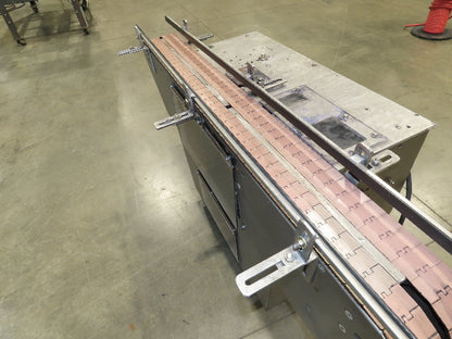 64" Tabletop 3" Double Belt Bottle Conveyor 0-100 FPM Variable Speed Chain Drive