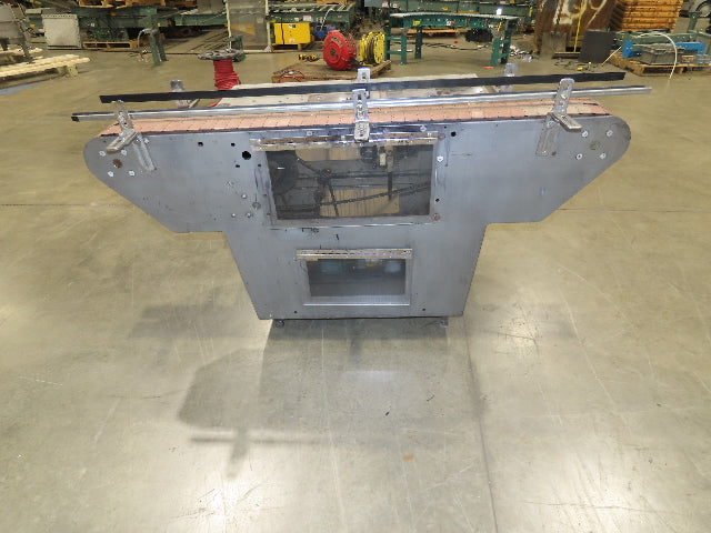 64" Tabletop 3" Double Belt Bottle Conveyor 0-100 FPM Variable Speed Chain Drive