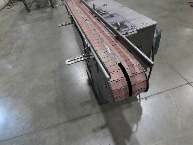 64" Tabletop 3" Double Belt Bottle Conveyor 0-100 FPM Variable Speed Chain Drive