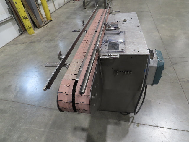 64" Tabletop 3" Double Belt Bottle Conveyor 0-100 FPM Variable Speed Chain Drive