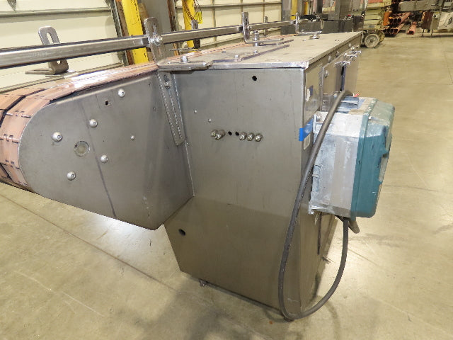 64" Tabletop 3" Double Belt Bottle Conveyor 0-100 FPM Variable Speed Chain Drive