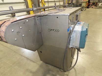 64" Tabletop 3" Double Belt Bottle Conveyor 0-100 FPM Variable Speed Chain Drive