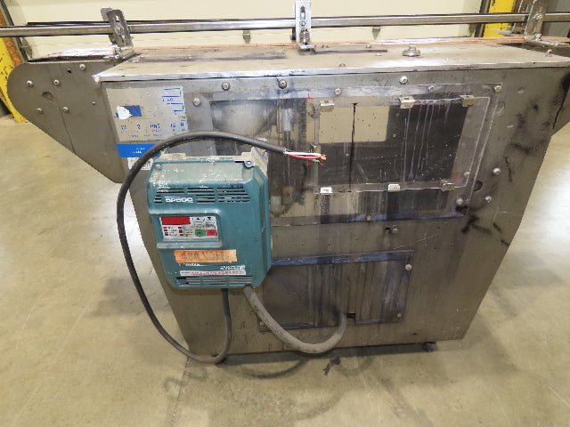 64" Tabletop 3" Double Belt Bottle Conveyor 0-100 FPM Variable Speed Chain Drive