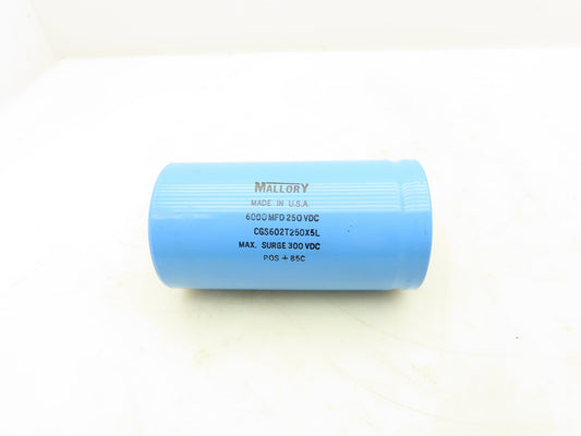 Mallory CGS602T250X5L Aluminum Electrolytic Capacitor 250VDC 6000 MFD