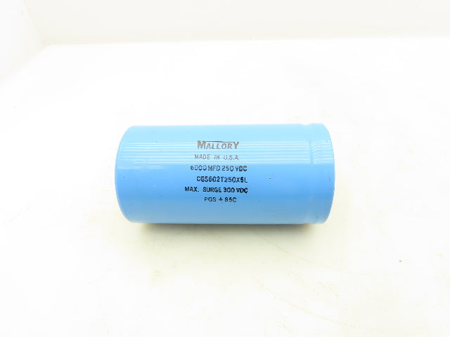 Mallory CGS602T250X5L Aluminum Electrolytic Capacitor 250VDC 6000 MFD