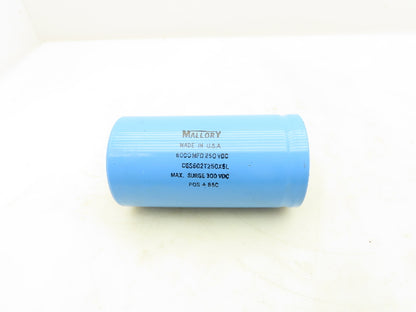 Mallory CGS602T250X5L Aluminum Electrolytic Capacitor 250VDC 6000 MFD