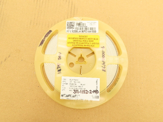 Yageo CC1206JRNPO9BN180 Ceramic Capacitor 18PF 50V Reel Lot of 3000