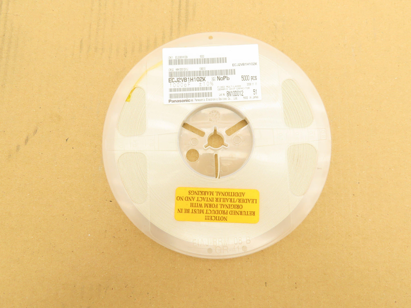 Panasonic ECJ2VB1H102K Fixed Multilayer Ceramic Capacitor 1000pF Lot of 5000