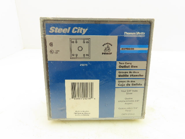 Thomas & Betts LT14-2 2 Gang Outlet Box Four 3/4" Hubs Outdoor Use Lot Of 4