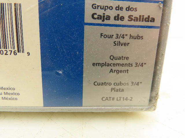 Thomas & Betts LT14-2 2 Gang Outlet Box Four 3/4" Hubs Outdoor Use Lot Of 4