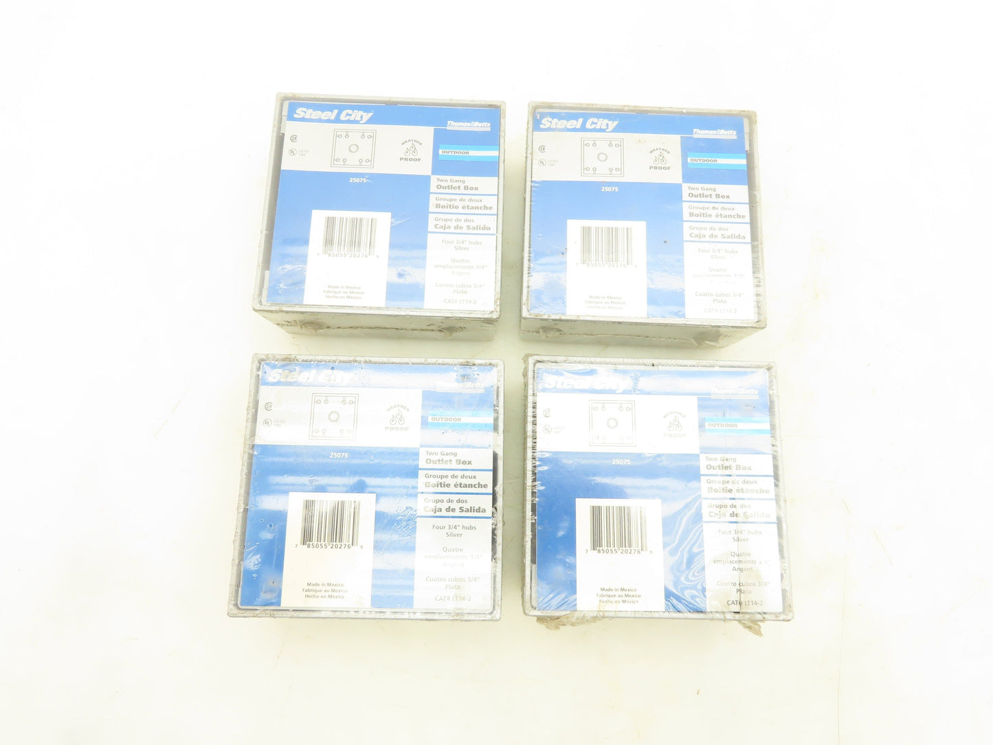 Thomas & Betts LT14-2 2 Gang Outlet Box Four 3/4" Hubs Outdoor Use Lot Of 4