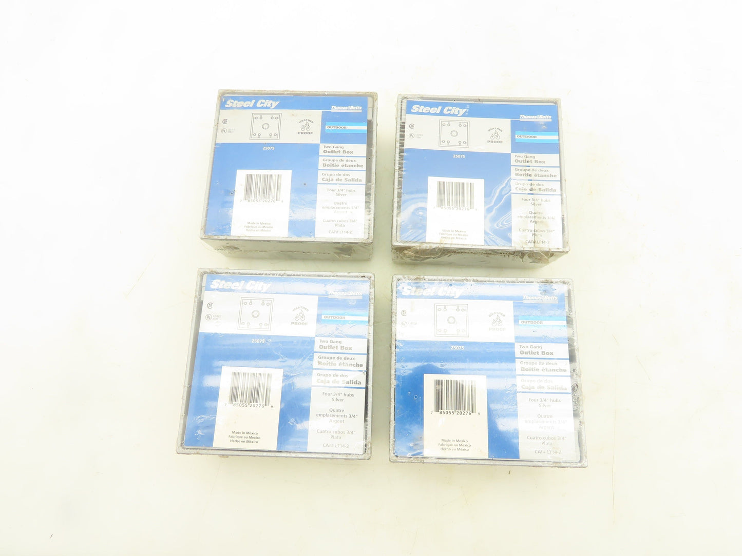 Thomas & Betts LT14-2 2 Gang Outlet Box Four 3/4" Hubs Outdoor Use Lot Of 4