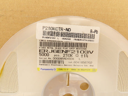 Panasonic ERJ6ENF2103V Fixed Metal Glaze Flat Chip Resistor 210K ±1% 5000 Pcs