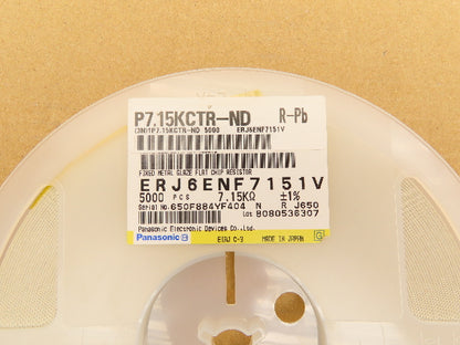Panasonic ERJ6ENF7151V Fixed Metal Glaze Flat Chip Resistor 7.15K ± 1% 5000 Pcs