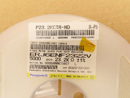 Panasonic ERJ6ENF2322V Fixed Metal Glaze Flat Chip Resistor 23.2K ± 1% 5000 Pcs