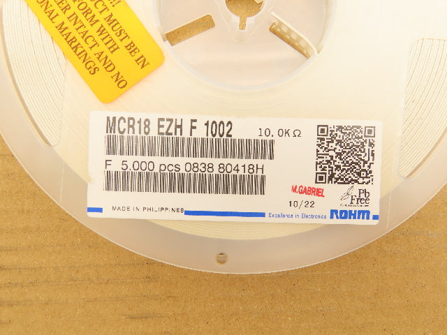 Rohm MCR18EZHF1002 Chip Resistor Tape And Reel 10 kOhms ± 1% 5000 Pcs