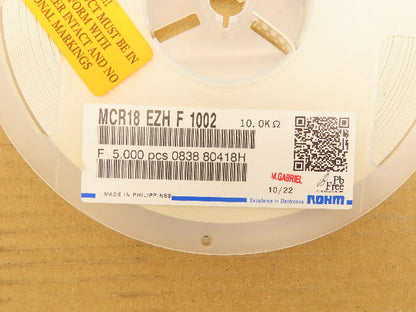 Rohm MCR18EZHF1002 Chip Resistor Tape And Reel 10 kOhms ± 1% 5000 Pcs