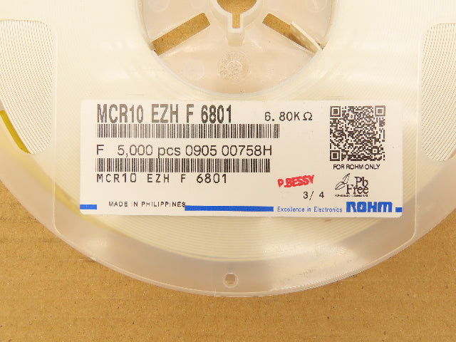 Rohm MCR10EZHF6801 Chip Resistor Tape And Reel 6.8 kOhms ± 1% 1/8 W 5000 Pcs