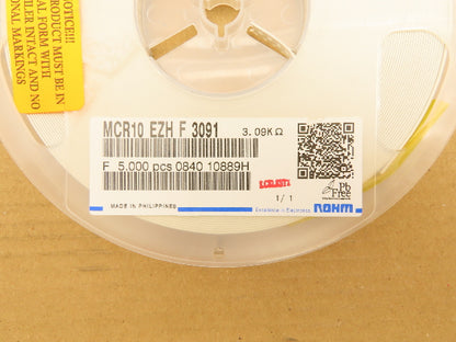 Rohm MCR10EZHF3091 Chip Resistor Tape And Reel 3.09 kOhms ± 1% 1/8W 5000 Pcs