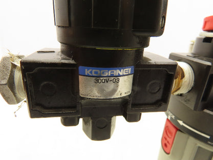 Koganei FR300-03-A Pneumatic Filter Regulator Throttle Valve Assembly 3/8" NPT