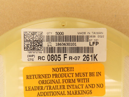 Yageo RC0805FR-07261KL Chip Resistor Tape And Reel 5000 Pieces