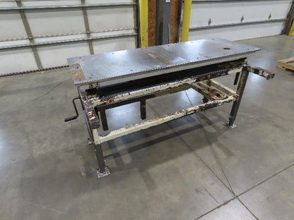1/2" Steel Top Work Bench Table 63"L 22"W 32-52"Adjustable Height