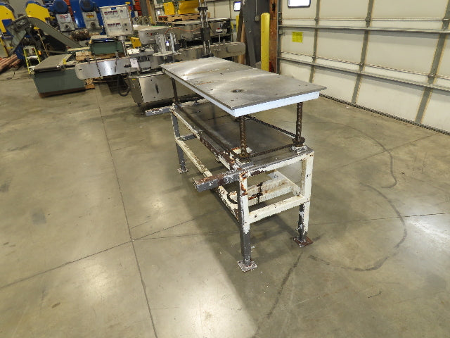 1/2" Steel Top Work Bench Table 63"L 22"W 32-52"Adjustable Height