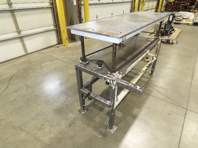 1/2" Steel Top Work Bench Table 63"L 22"W 32-52"Adjustable Height