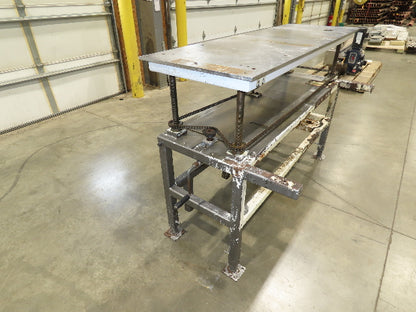 1/2" Steel Top Work Bench Table 63"L 22"W 32-52"Adjustable Height