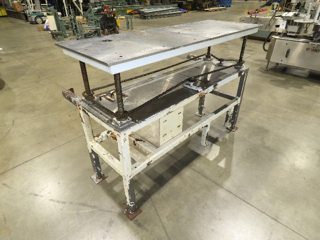 1/2" Steel Top Work Bench Table 63"L 22"W 32-52"Adjustable Height