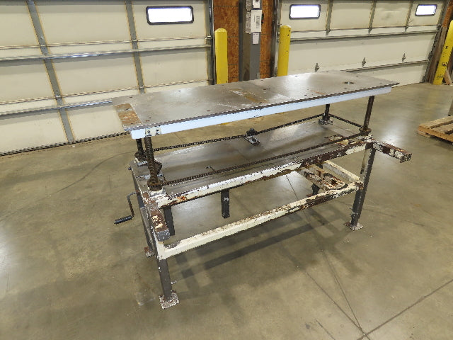 1/2" Steel Top Work Bench Table 63"L 22"W 32-52"Adjustable Height