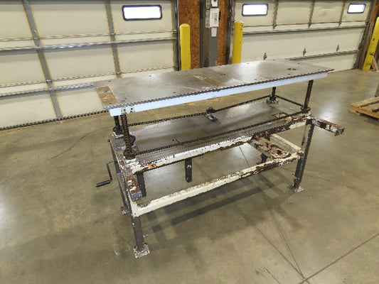 1/2" Steel Top Work Bench Table 63"L 22"W 32-52"Adjustable Height