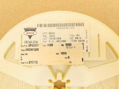 Vishay CRCW1206 Chip Resistor Tape And Reel 10 kOhms 5 % Val 100K 4500 Pcs