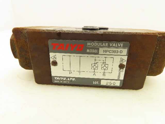 Taiyo HPC303-D Hydraulic Modular Sandwich Valve