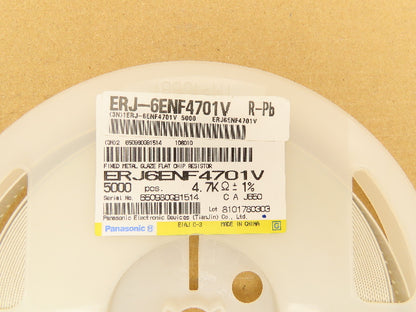 Panasonic ERJ-6ENF4701V Chip Resistor Tape And Reel 4.7 kOhms 1% 5000 Pcs