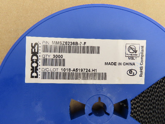 Diodes Incorporated MMSZ5236B-7-F Single Zener Diodes 500Mw 7.5V ± 5% 3000 Pcs
