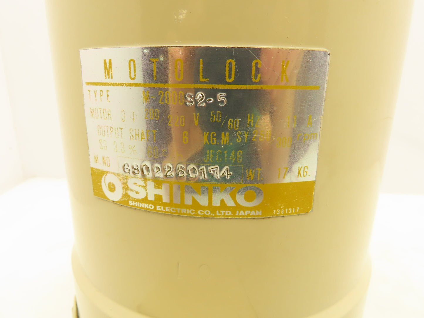 Shinko M-2000 S2-5 Motolock Electric Clutch Brake 220V 3PH 300 RPM JEC146