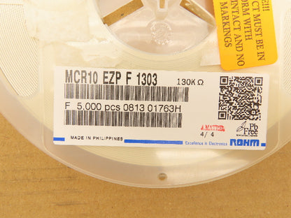 Rohm MCR10EZPF1303 Chip Resistor Tape And Reel 130 kOhms ± 1% 1/8W 5000 Pcs