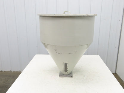 Steel Hopper Bin 3.2 Cu-Ft Low Level Site Window Lid 23"W x 27" T 3" Outlet