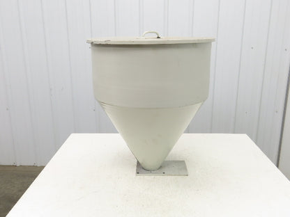 Steel Hopper Bin 3.2 Cu-Ft Low Level Site Window Lid 23"W x 27" T 3" Outlet